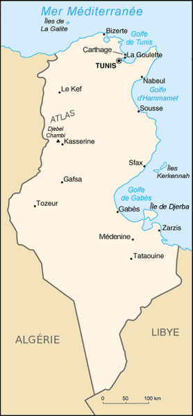 Carte de Tunisie